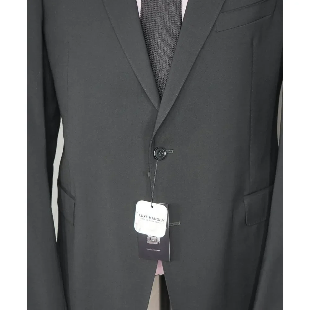 ARMANI COLLEZIONI - Black Wool Peak Lapel Blazer - 44R